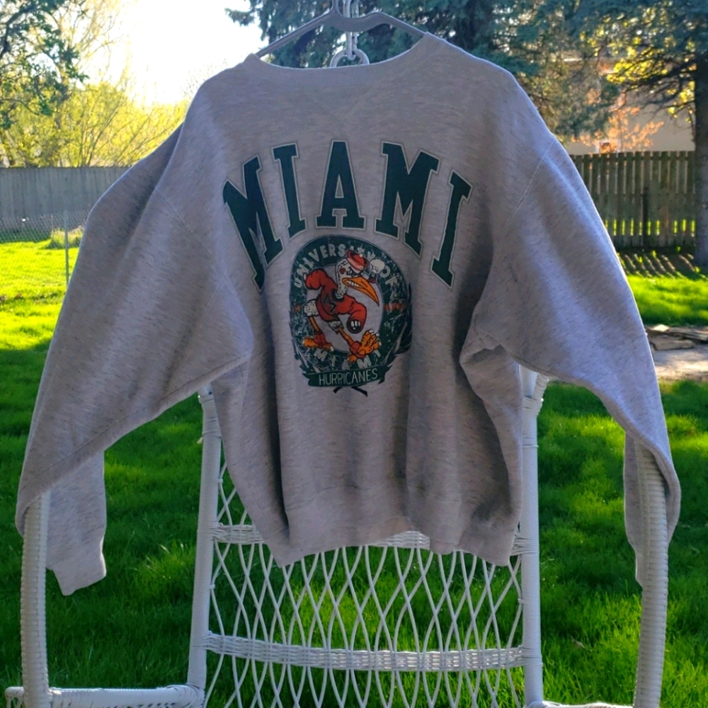 Vintage University Of Miami Hurricanes Sweat Shirt